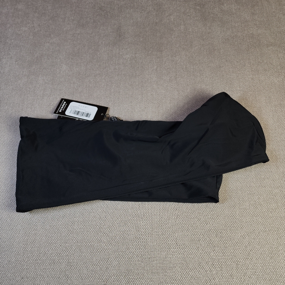 NWT Club‎ L London Dusk Black Draped Bandeau Bikini Top Women's Size 10 - Picture 3 of 16